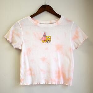 Nickelodeon Spongebob Tie-Dye Ribbed Tee Size Medium